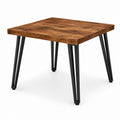 Table basse rectangulaire marron et noir en panneaux de particules mélaminés et acier 100 x 60 x 45 cm
