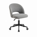 Chaise de bureau pivotante grise en polyester à dossier arrondi 60 x 60 x 80-90 cm