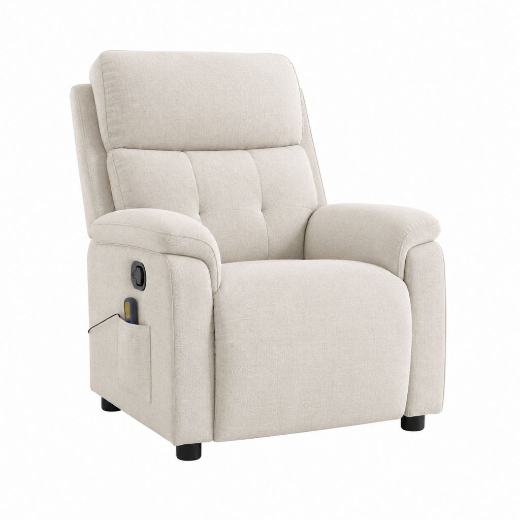 Fauteuil relax électrique inclinable beige en polyester 86 x 94 x 103 cm