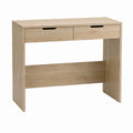Bureau classique avec 2 tiroirs chêne clair en panneaux de particules 100 x 50 x 75 cm