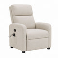 Fauteuil relax électrique inclinable beige en polyester 84 x 92 x 102 cm