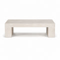 Table basse rectangulaire beige en travertin 120 x 60 x 35 cm