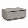 Table basse avec tiroir gris béton en panneaux de particules mélaminés rectangulaire 100 x 60 x 40 cm