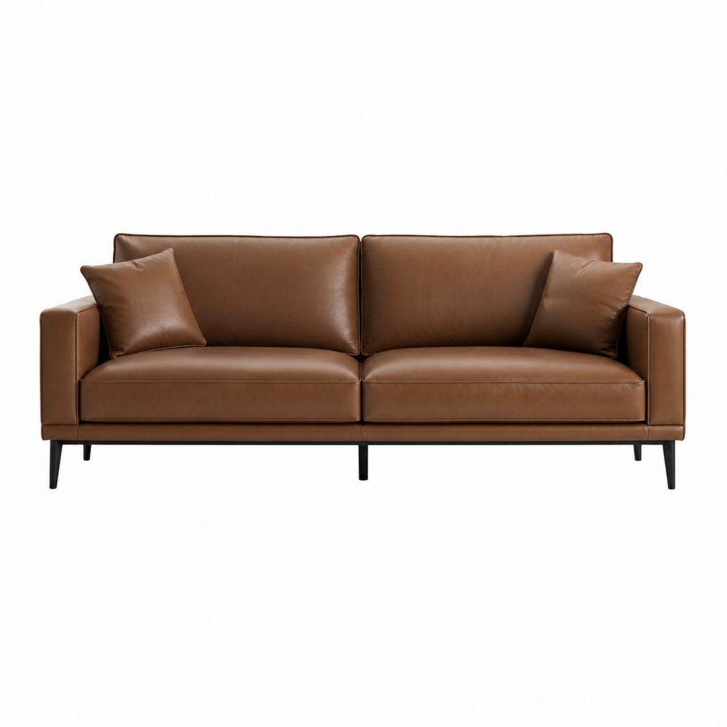 Canapé 2 places marron en cuir synthétique PU 180 x 85 x 82 cm